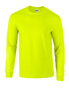 Gildan G2400 - Adult Ultra Cotton® Long Sleeve T-Shirt Safety Green