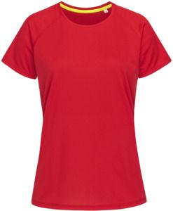 Stedman ST8500 - Sports Raglan Mesh Ladies T-Shirt Crimson Red
