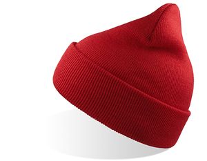 Atlantis ACWIND - Wind Beanie With Turn Up Double Skin Off Red