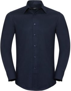Russell Collection R922M - Oxford Tailored Easy Care Long Sleeve Shirt Mens Bright Navy