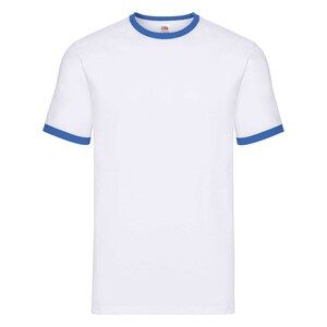 Fruit Of The Loom F61168 - Ringer Short Sleeve T-Shirt White/Royal