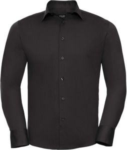 Russell Collection R946M - Easy Care Fitted Long Sleeve Shirt Mens Black