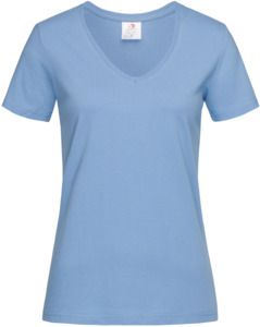 Stedman ST2700 - Classic Ladies V-Neck T-Shirt 155gm Light Blue